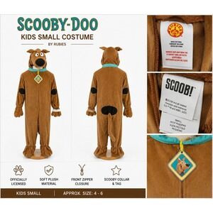 Rubies Scooby-Doo Kids Small 4-6 Plush Costume Jumpsuit Brown Mystery Machine